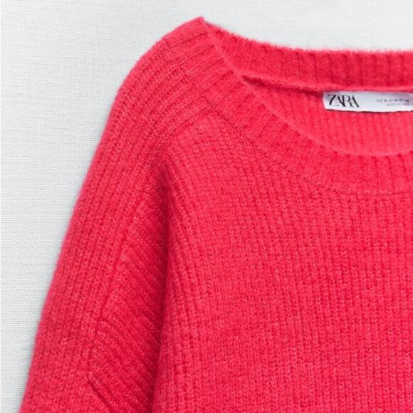 Zara Soft Knit Sweater Fuchsia New Barbiecore Barbie Core - Picture 7 of 9
